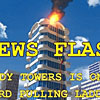 Click to view Animated text with burning building.