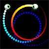 Click to view 2 worms snake around each other around in endless pursuit.  